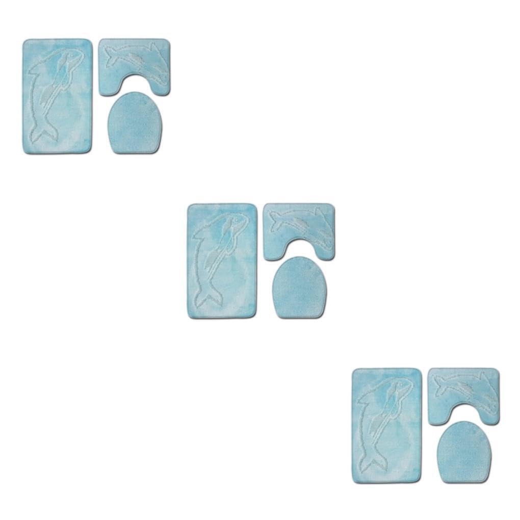Tapis de bain en chenille PJ210908-A010 : lot de 3 tapis antidérapants pour douche