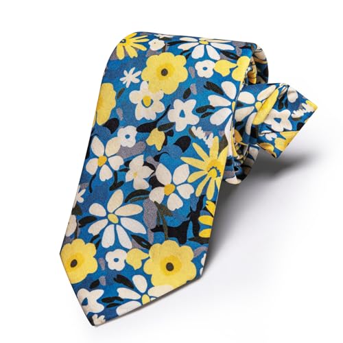 Image of Barry.Wang Mens 6 PCS Ties Silk Striped Paisley Check Floral Necktie Silky Woven Wedding Business Party Ties 3.34 inch