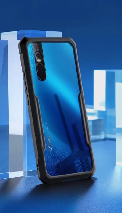 Image of REALCASE Vivo V15 Pro Back Cover Case Stylish | Clear Transparent Gel Shock Proof TPU Bumper Back Cover Case for Vivo V15 Pro (E-Black)