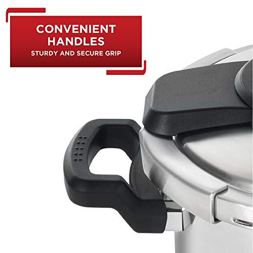 T-Fal Clipso Stainless Steel Pressure Cooker 6.3 Quart Induction Cookware, Pots And Pans, Dishwasher Safe Silver #TOP5