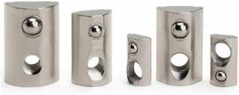 100/50pcs M3 M4 M5 M6 Roll in Spring T-nut with Ball for Aluminum Extrusion 2020 Series aluminum profile groove 6 - (Size: 20-M5 50pcs)