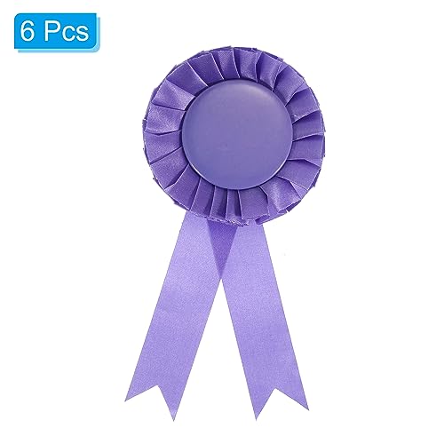 PATIKIL Blank Award Ribbon, 6 Pcs Rosette Ribbon Honorable Prize Recognition Ribbon for DIY Party, Wedding, Competition, Sport, Purple - Image 3