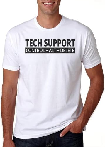 SIMOROL Tech Support Control Alt Delete - Men's Funny Novelty T-Shirt Gift - It White 3XL