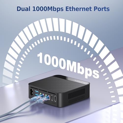 Image of Mini PC,Twin Lake N150(Turbo 3.6Hz) 16GB DDR4 500GB M.2 SSD Dual LAN, Desktop Mini Computer 4K Dual HDMI Display, Wifi5, BT5.0, Built-in 45W Power Supply