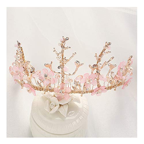 ZGP &Headdress Crown Flower Wreath Girl Headdress Garland Crown Super Fairy Wreath Pink Hair Accessory floral garland