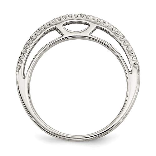 Anniversary Ring Band 925 White Sterling Silver Flat Cubic Zirconia (CZ)2