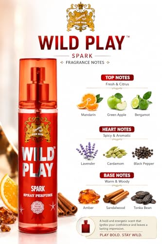 Image of Wildplay Spark Fragrance 125ML Perfume for Men & Women - Long Lasting Multi-Fragrance Spray, Floral Fruity Sweet Notes, Unisex Premium Perfume for Daily Wear & Special Occasions