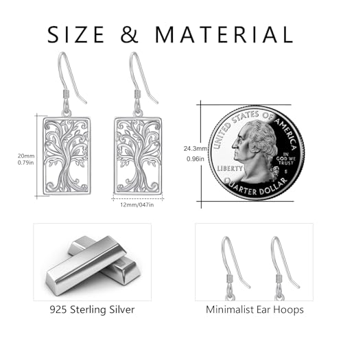 Tree of Life Earrings for Women, 925 Sterling Silver Family Tree Dangle Earrings Gifts for Women Mother Wife Christmas Gifts2