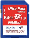 Carte Mémoire SDXC 64GB BigBuild Technology pour Fujifilm X-M5, X-S20, X-T50 Caméras