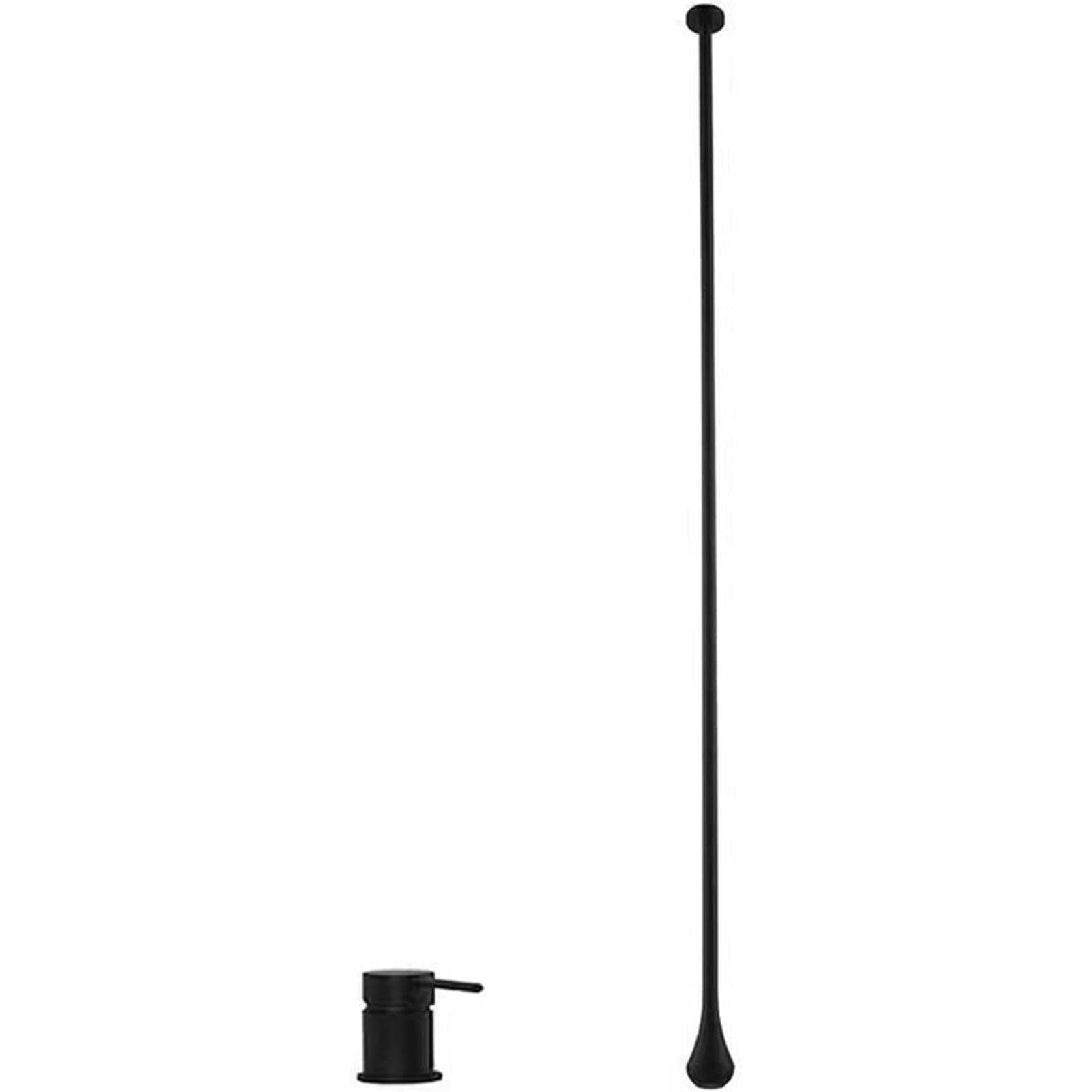 VITIWEDTY Ceiling Mounted Bathroom Sink Taps, Brass Mixer Faucet Hot and Cold Single Handle Concealed Basin Tap for Bathroom Wash Basin Chrome (Black)