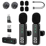 LDERFIV Micro Cravate sans Fil Mini Micro Telephone Portable sans Fil Professionnel Wireless Lavalier Microphone USB C pour iPhone Android Smartphone pour Tiktok Youtube Influencer Vlogging