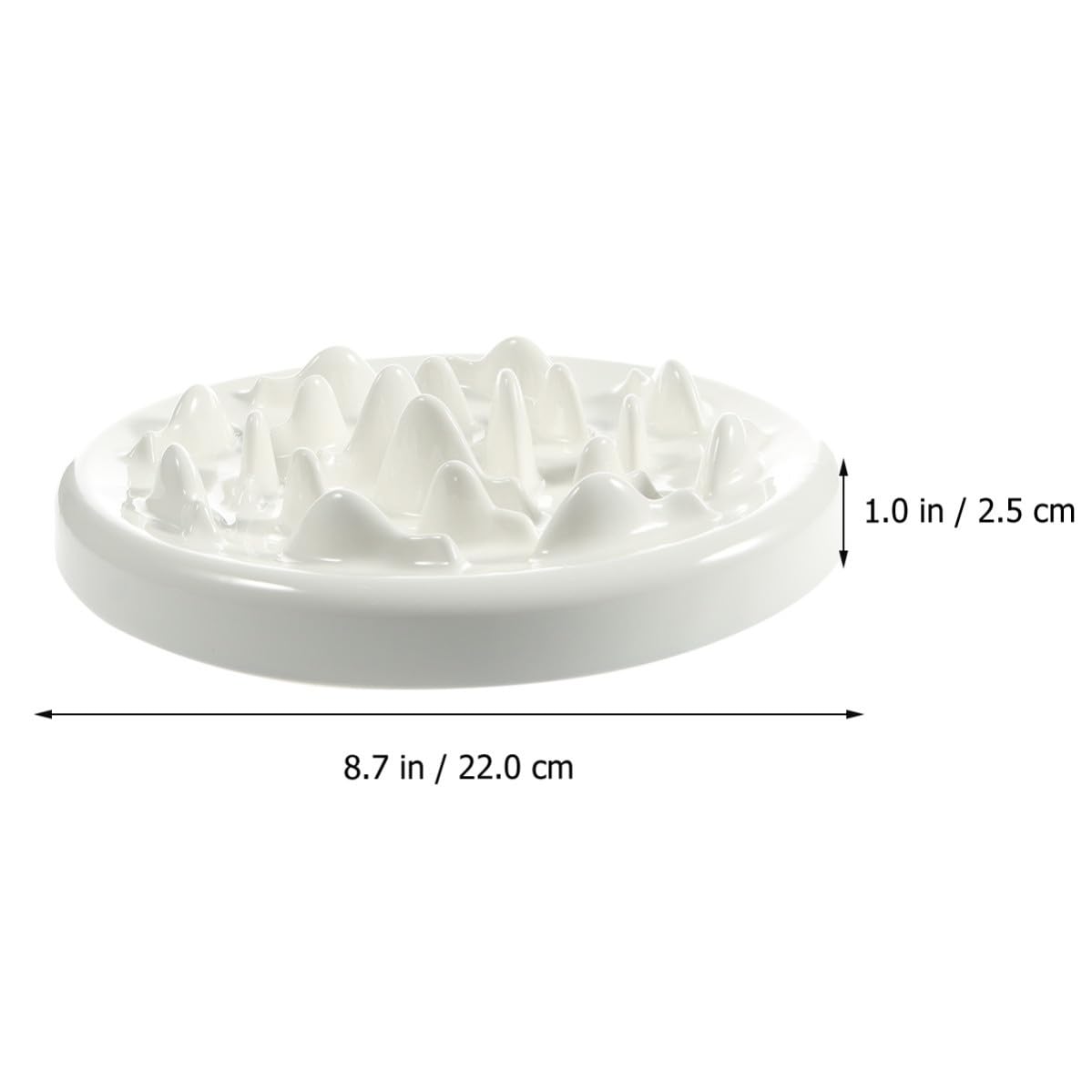Gamelle en Céramique Blanche pour Chats et Chiens, Bol à Alimentation Lente Labyrinthe Anti-éclatement, Repas Amusant et Sain