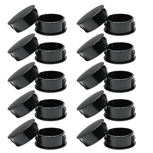 Image of 20PCS 1 In /25 mm Plastic Plug for Round Hole, Snap in Locking Flush Type Panel Plugs Door Screw Hole Fastener Covers for Kitchen Cabinet Furniture Electric Boxes Tube Pipe Choke Plug