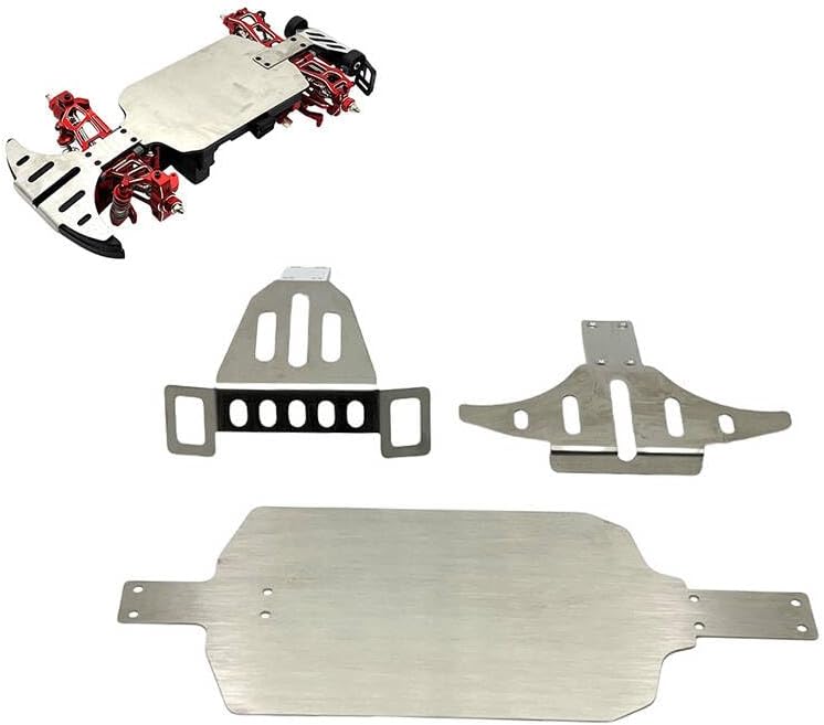 RC Stainless Steel Chassis Armor Set,Front Rear Chassis Skid Plate Guard for MJX Hyper Go 1/14 14211 RC Car