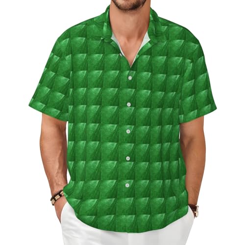 Chemise d'été scintillante homme verte pour briser la monotonie des looks