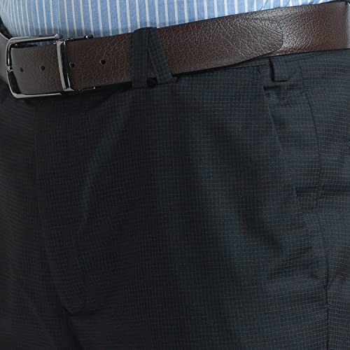 Image of Park Avenue Men's Pure Cotton Solid Pattern Super Slim Fit Flat Front Formal Chinos
