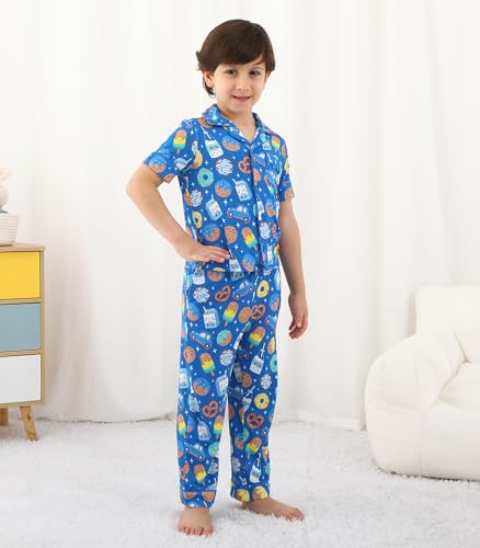Image of Toddler Boys Girls Clothes Set Viscose from Bamboo Home Outfit Button Down Top Clothing Sets Soft with Pockets 2-5T
