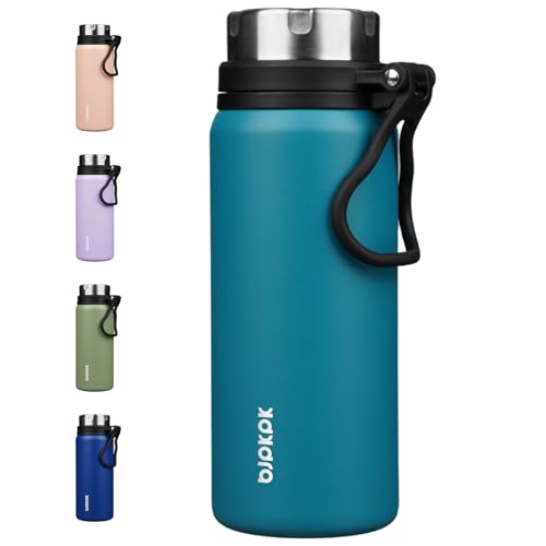 Image of BJPKPK 25oz Insulated Water Bottle, Stainless Steel Bottle with Handle | Vacuum Insulated Bottle with Leak-Proof BPA-Free Design, Keeps Drinks Cold & Hot for Gym, Office, Travel & Daily Use