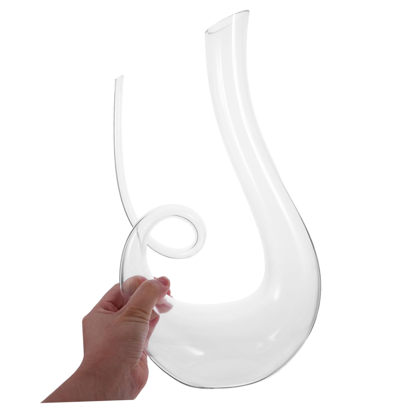 Decantador de Vino de Vidrio 1300ml, Base Plana Decorativa