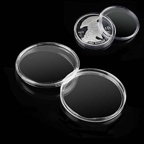 Prasacco 20 cápsulas de monedas de 40 mm de plástico transparente para suministros de colección de monedas