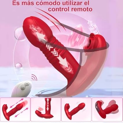 Vibradorador mujer juguetes eróticos Estimulador de succionador clítoris femenino juguetes eróticos para pareja sexuales Vibrador de clítoris 9X9X9 modos con control remoto(rojo)