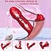 Vibradorador mujer juguetes eróticos Estimulador de succionador clítoris femenino juguetes eróticos para pareja sexuales Vibrador de clítoris 9X9X9 modos con control remoto(rojo)