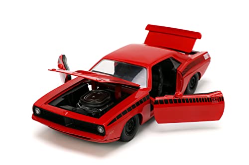 Jada Toys Big Time Muscle 1:24 Plymouth Barracuda Rojo/Negro miniatura 6