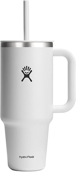 Hydro Flask Travel Tumbler with Handle, Lid and Straw - Insulated Stainless…