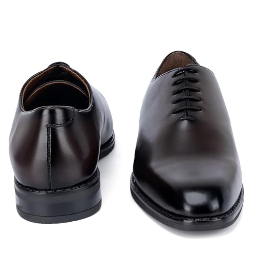 Image of LOUIS STITCH Shoe for Man Lace-up Derby Formal Shoes | Handmade Dual Tone Patina Finish | Breathable Inner Lining | Comfortable for Business, Casual, Parties | Brunette Brown | (SXWCBB)