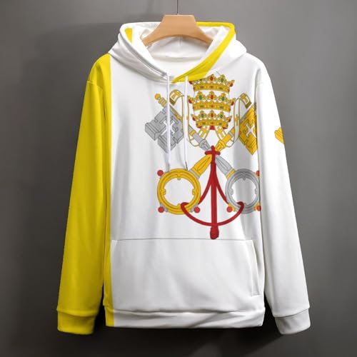 Sweat à capuche imprimé 3D Vatican pull léger manches longues sport - 6