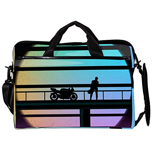 Sacoche bandoulière ordi 15.4" motif motard pour protéger son PC