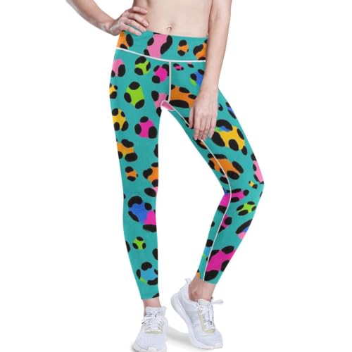 Leggings de yoga verdes leopardo para mujer mallas fitness con bolsillos