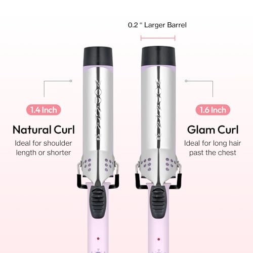 Image of VODANA GlamWave Ceramic Hair Curler 1.4 inch - Shiny & Damage-Free Natural Waves with All-Day Hold | Advanced Double Ceramic Coating with Rapid Instant Heat, Lavender