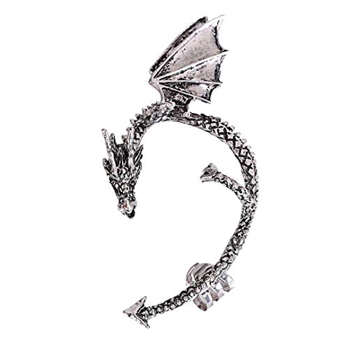 lavany Damen Metall Dragon Bite Ear Cuff Wrap Ohrring Gothic Punk Temptation Ohrringe Schmuck silber