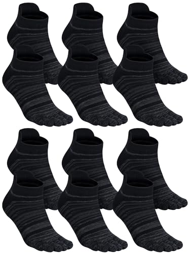 Image of Fourluoo 3 /6 Pairs Women Toe Socks Cotton Breathable Ankle Five Toe Socks for Men Women Athletic Running