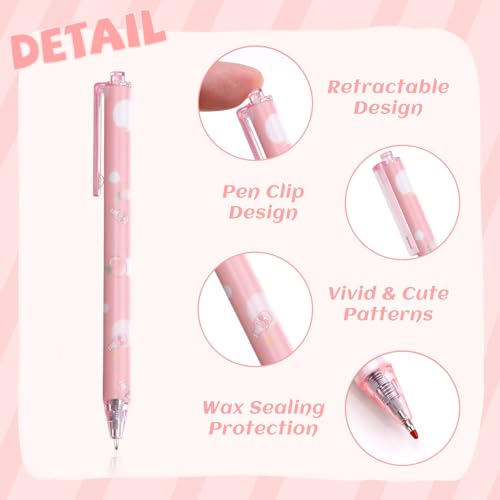 Set de 24 bolígrafos gel kawaii punta fina 0.5mm tinta negra miniatura 3