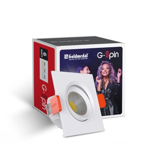 Image of Goldmedal G-Spin 6W LED Square Spot Light|Recessed Downlight for False Ceiling|Cut-Out: O2.75 Inches| for Home,Office,Indoor & Outdoor |High Lumen| Cool Daylight(6500K)