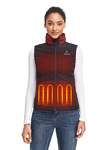ORORO Women's Heated Down Vest with Battery, Lightweight Heated Vest with 800 Fill Power Down (Charger Not Included)