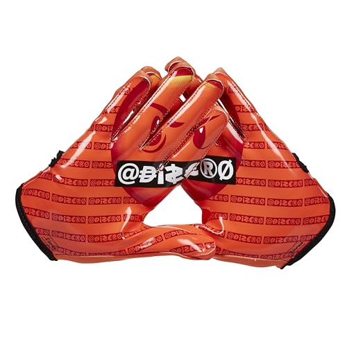 adidas Adizero 12 Big Mood Cursing Adult Football Receiving Gloves, Orange, Large