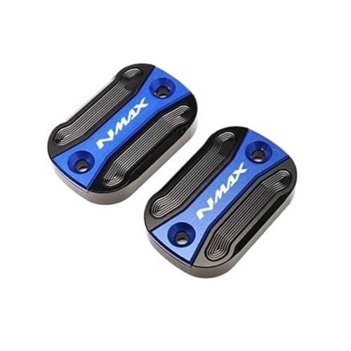 NMAX 155 125 2015-2025 NMAX 125 TECH MAX オートバイ用フロントブレーキフルードリザーバーカバー エンジンオイルフィラーキャップに対応(Front Caps-Blue)