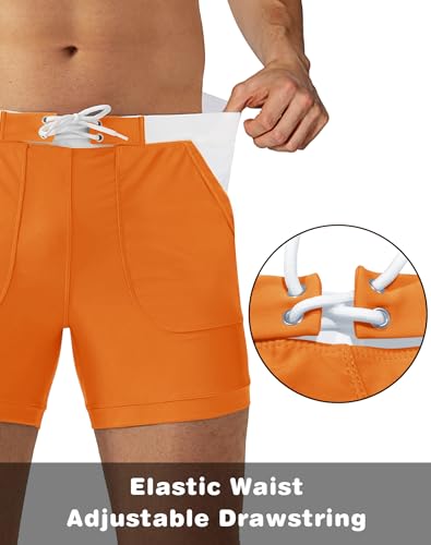 Image of MAGNIVIT Men's Swimwear Swimsuits Solid Basic Long Swim Sport Trunks Board Shorts with Pockets