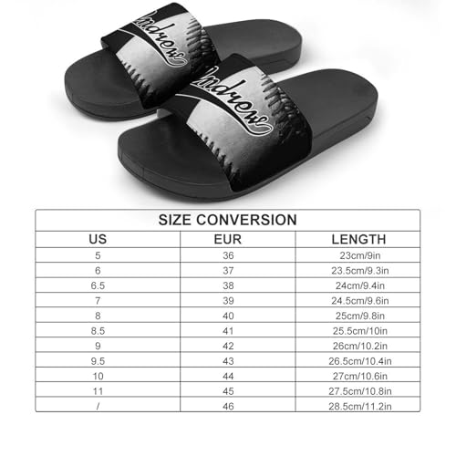 Custom Sports Slides Personalized Slippers - Baseball Sandals Quick Drying Softball Slippers Indoor Outdoor,Gifts for Men Youth Boy (Black,Style 37)2