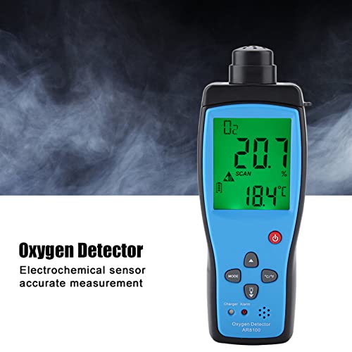 Detector de Oxígeno de Mano AR8100 Probador de Gas de Alarma Dual con Luz de Sonido Analizador de Gases para la Industria Al Aire Libre 100‑240V