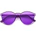 zeroUV One Piece PC Lens Rimless Ultra-Bold Colorful Mono Block Sunglasses 60mm (Purple)