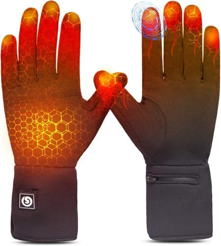 Heated Glove Liners for Men Women,Rechargeable Electric Battery Heating Riding Ski Snowboarding Hiking Cycling Hunting Thin Gloves Hand Warmer