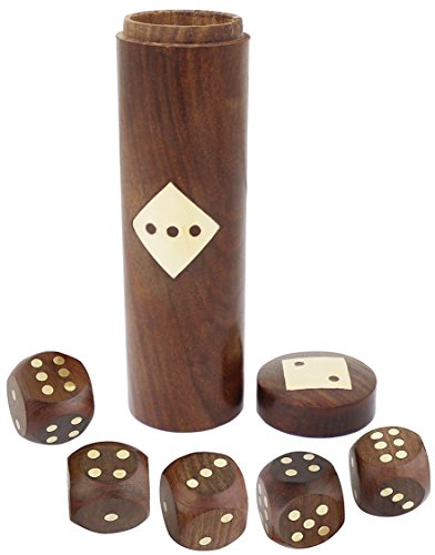 Preisvergleich Produktbild SKAVIJ Handgemachte Hölzerne Weihnachten Dekorative Und Spielende Würfel Mit Aufbewahrungsbox