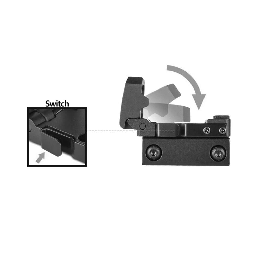 Compact Flip Up Folding Pistol Reflex Sight for 20mm Rail Rifle Scope Mounts Compatible with G17