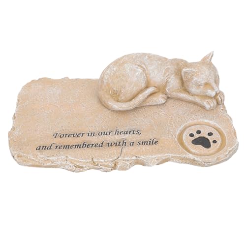 Parliky 耐摩耗性の猫記念石の防水ペットペットの墓石屋外猫の墓石