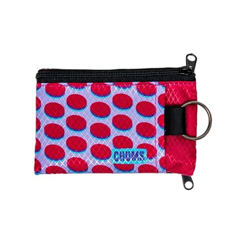 Image of Chums Surfshorts Wallet - Lightweight Slim Wallet with RFID Blocking Card & Clear ID Window - Zippered, Water Resistant w /Key Ring (Ovals)