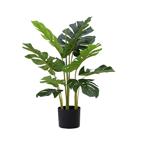 WOTZOV Árbol Artificial de imitación de Monstera en Maceta, Ideal para decoración del hogar, inauguración de la casa, un Solo Color, 72 cm.